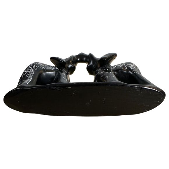 Hand Carved Soapstone Kissing Elephant Figurine - Picture 2 of 5